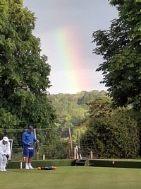 A rainbow during Nicholas Soames match v Lindfield, 8 June 2026