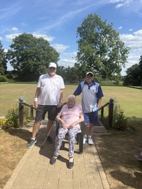Two of the John Crock runners up, Colin Bone and Andy Lane, with Helen Branch