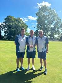 100 Up Winner Peter Barradell and Runner Up Alex Paine with Competitions Secretary Tom Melville