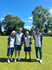 Three Wood Pairs Winners Jackie and Andrew with Runners Up Anne King and Tom Melville