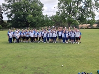 The teams gather ahead of our match against this Carshalton Bowls Club who are spending a week touring teams in Sussex