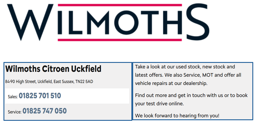 Wilmoths Citroen Uckfield logo